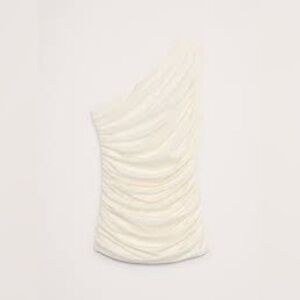 Banana Republic One Shoulder Tank Top Cream Size Medium